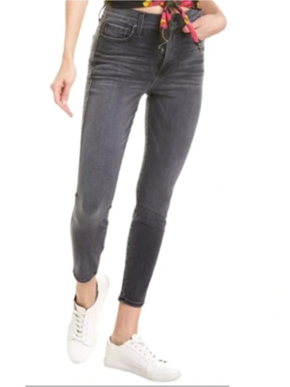Alice + Olivia Good High Rise Ankle Skinny Jeans in Rogue Grey size 25